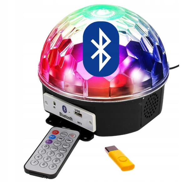 Diskolampe med Bluetooth og høyttaler - LED-lampe - RGB black