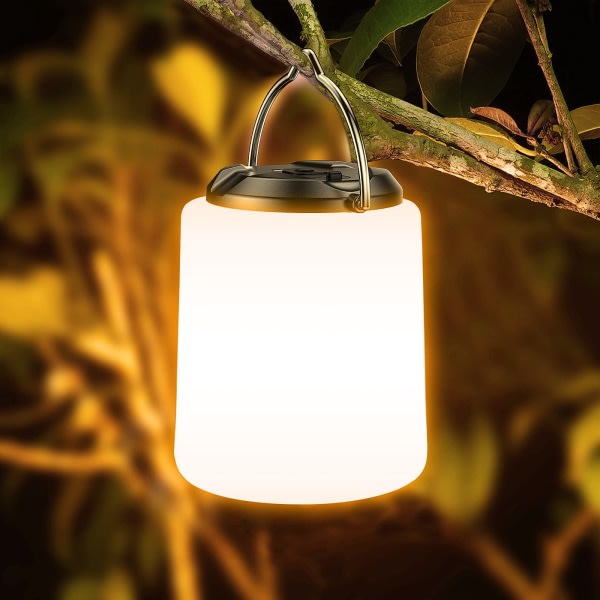 Oppladbar campinglykt, oppladbar LED-campinglampe - 3000K varmt hvitt lys, justerbar lysstyrke 3 moduser