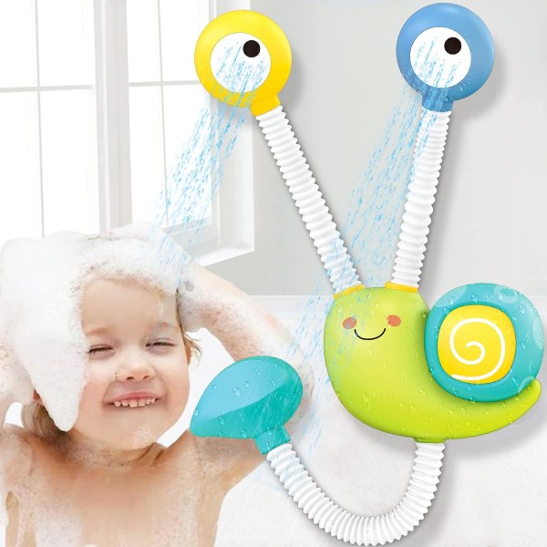 Badelegetøj til børn, opgrader automatisk sneglevandpumpe med 2 bade brusehoved