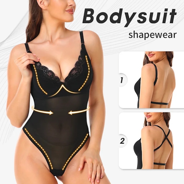 Kvinnor Slimmande Shapewear Kroppsformande Trosor med Kontroll Bröllopsfest Modellering Underkläder Stringtrosa Inbyggd BH Camisoles Beige Beige XXXL