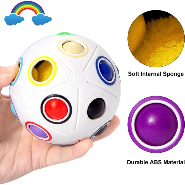 Magic Rainbow Puzzle Ball, 20 hål Speed ​​Cube Ball Pusselspel