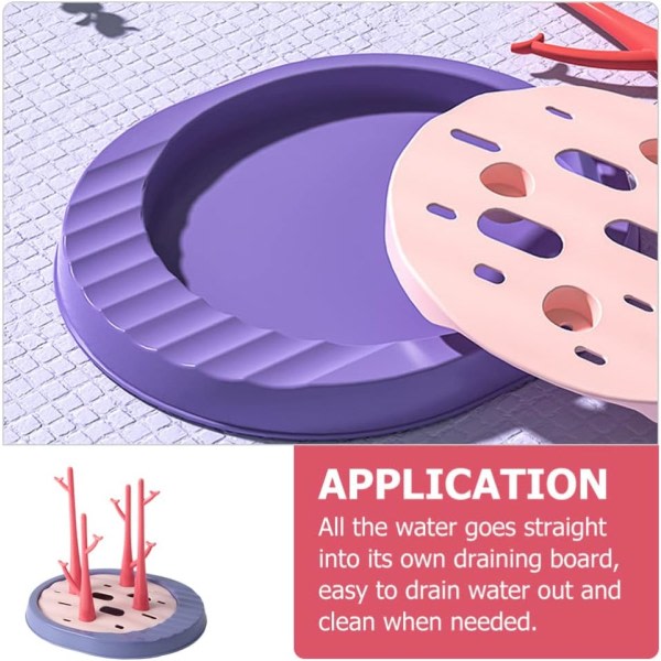 Baby Nappflasktorkställ, Spädbarnsflasktorkhållare med avloppsflaska Dräneringsställ med bricka Köksförvaringsskåp Organizer