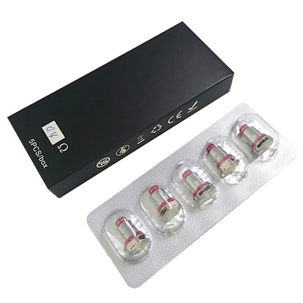 5 st/förpackning Mesh Coil Generisk RPM 0,4ohm Ersättningsspole AC 1set/5pcs