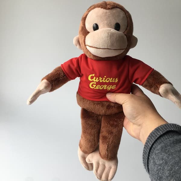 Utelias Veli -apinapehmolelukirja - Mukava pehmolelu lapsille 34cm Curious monkey