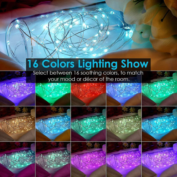 33Ft 100 LED Fairy Lights 16 farger 8 moduser USB plugg i streng