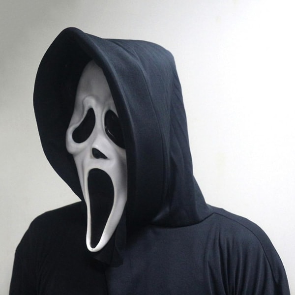 Halloween Maske Dæmon Skrigende Ghostface Maske Sjov Dødsmaske Gyser Dødningehoved Maske Manus Drab Dekorative Halloween-festtilbehør