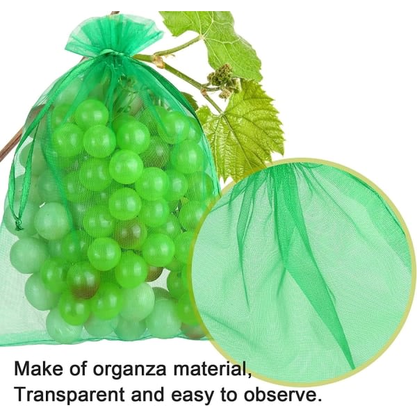 100stk Bunch Protection Bag Grapefruktpose-20*30cm-Gressgrønn