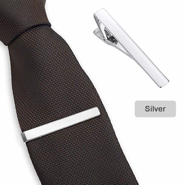 3 pakke slips-klips for menn Lange stiler slipsnålsklipssett med firkantede kanter slipsnåler sølv gull svart slips bryllup forretningsklips