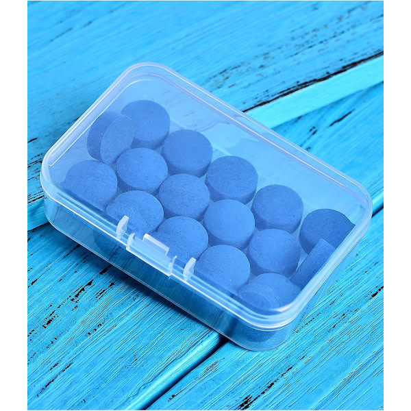 30 stykkers biljardkøtips Erstatningstips for bassengkø med oppbevaringsboks for bassengkøtilbehør, 13 mm, blå