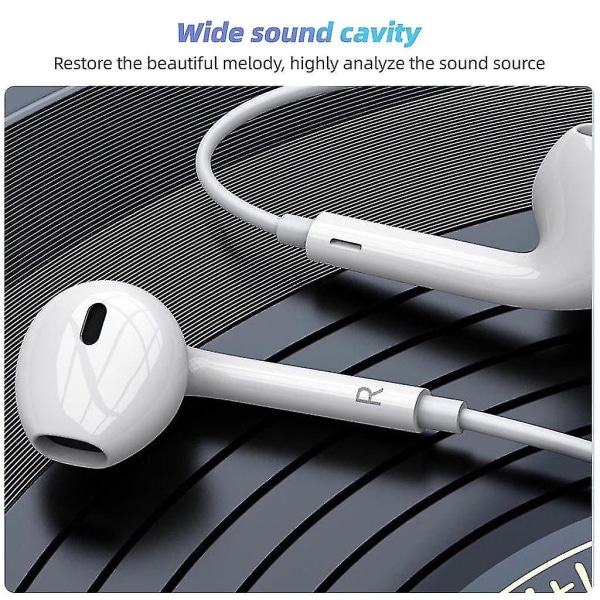 Trådbundne hørelurar til IPhone 15 Pro Max in-ear høresnæk eller Typ-C Head med mikrofon bas Stereo headset Ej Bluetooth
