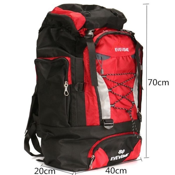 TEMPSA 80L Vattentät Ryggsäck Multifunktionell Skolväska Axel Militär Crossbody Resa Retro Läder RÖD-XF7-