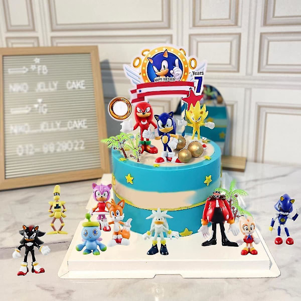 12 st Sonic Leksaker - Sonic Actionfigurer, Sonic Figur Samling Leksats, 4-5.8 cm Hög