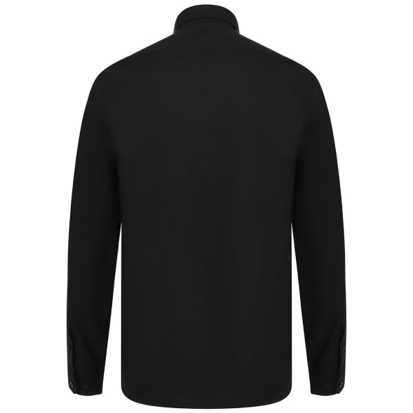 Henbury Modern Langermet Oxford skjorte for menn XL Svart XL