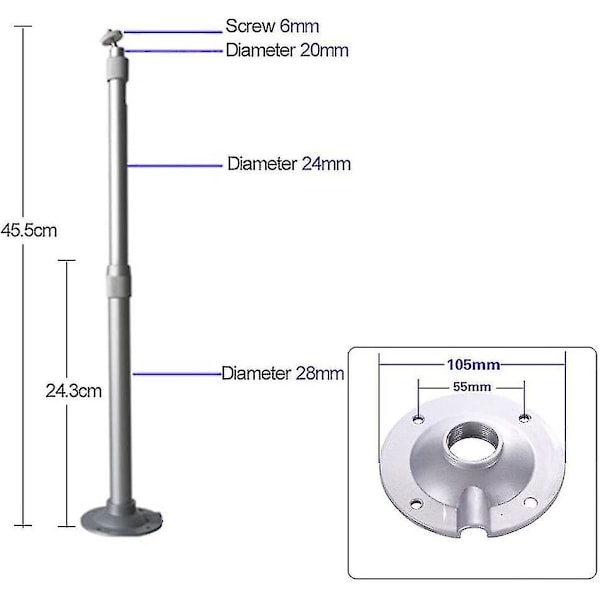 Projektori Katto- ja Seinäkiinnike 20-40cm Projektoriripustin Seinäkiinnike Kääntyvä Alumiiniseos Kattokiinnike