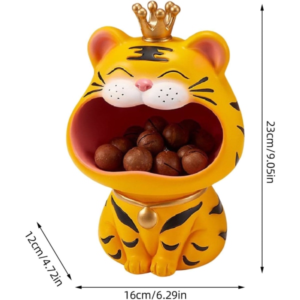 Tegneserie Tiger Decoration - Resin Tiger Oppbevaringsholder - Lucky