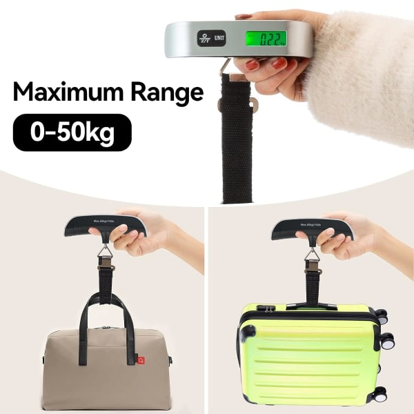 50 kg elektronisk bärbar våg med självlysande bagagevåg