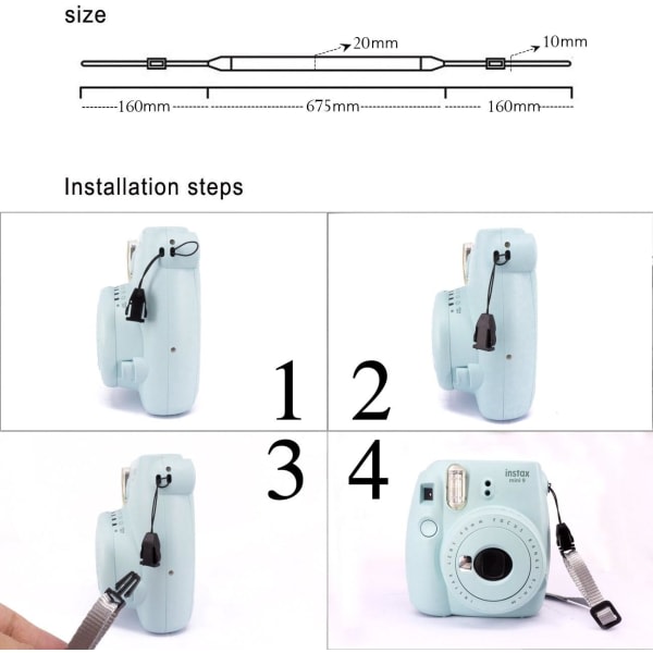 Kameranäcksaxelrem, lämplig för kvinnor/män, kompatibel med SLR/SLR/DC/instant kamera/bärbar skrivare/ phone case,