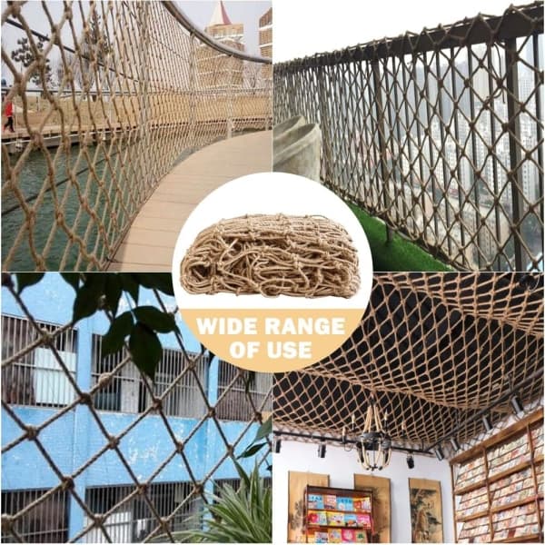 Plant Supporting Net, Compostable Natural Jute Garden Net for Climbing Plants, 2m*5m