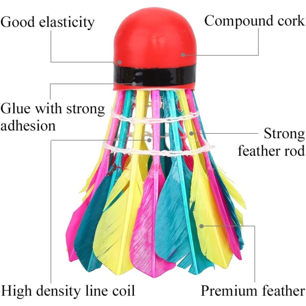 Fjærball, 11 stykker fargerik høyhastighets fjærbadminton