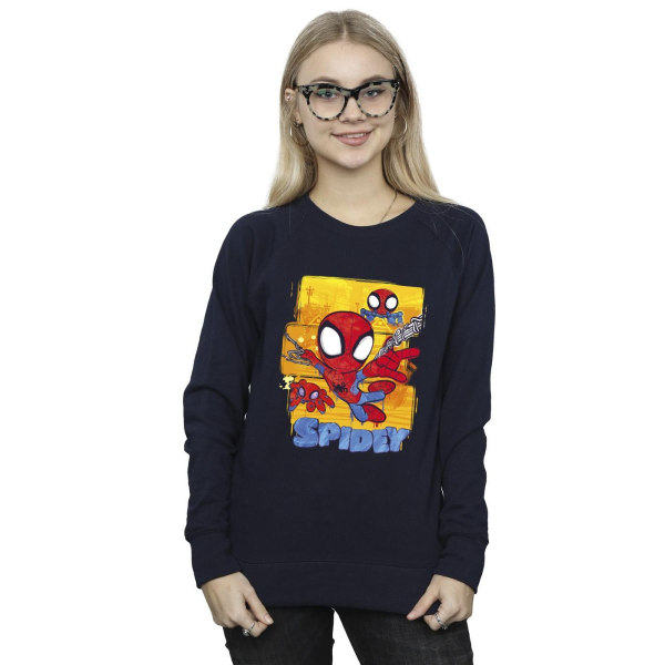 Marvel Womens/Ladies Spidey And His Amazing Friends Flying Swea Navy Blue 4XL