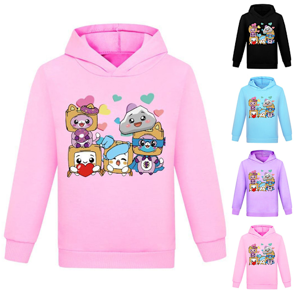 Pojkar Flickor Tröja med 3D-tryck LANKYBOX Sweatshirt Hoodie lila purple 130cm