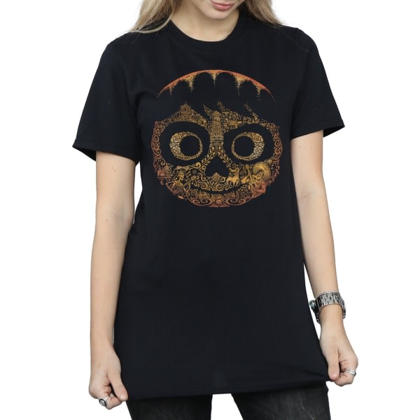 Disney Coco Miguel Face Svart L T-shirt för pojkvän i bomull för dam/dam
