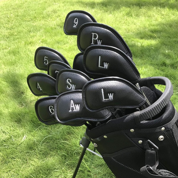 Golfklubbskydd Iron Headcover Set med 12 lyxiga syntetiska läder