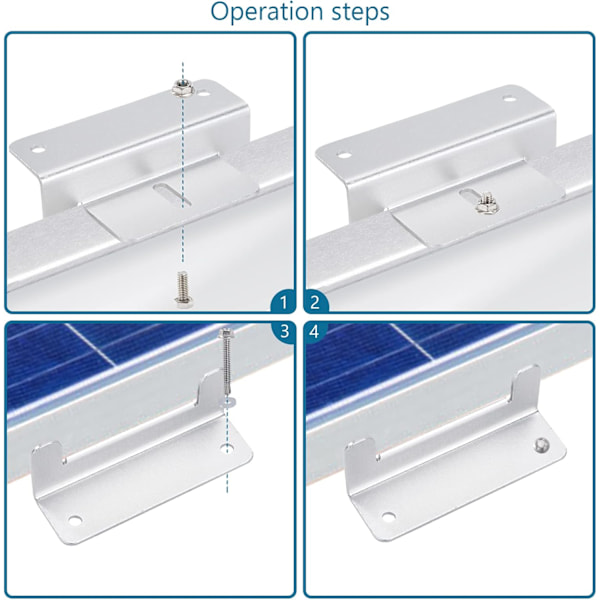 Aurinkopaneelin kiinnitysklipsi Alumiiniseos Asennusteline Ruuveilla ja Muttereilla Asuntovaunuille Veneen Katolle 4 kpl