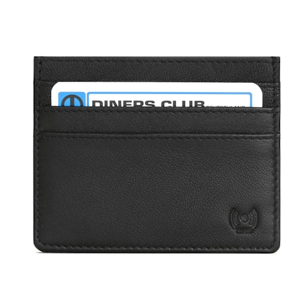 Läderkortfodral med RFID-skydd - Svart Black Svart