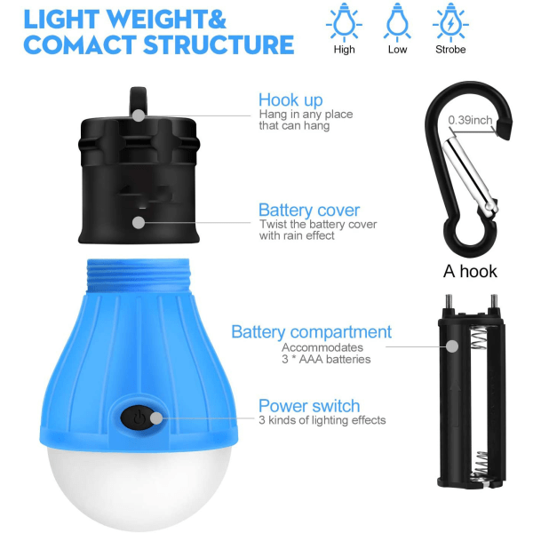 Blå campinglykta, bärbara LED-lampor, LED-campinglampa