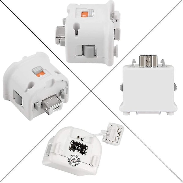 2 Motion Plus Adapter Sensor for Wii Remote Controller, Motion Plus Adaptor Accelerator Erstatning for Wii Motion Plus Adapter  (FMY) White