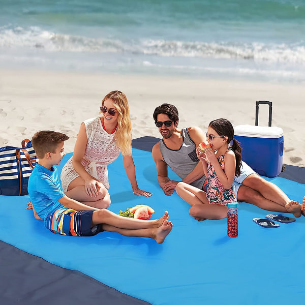 Strandfilt, sandtät vattentät strandmatta Snabbtorkande Lättvikts bärbar överdimensionerad picknickmatta