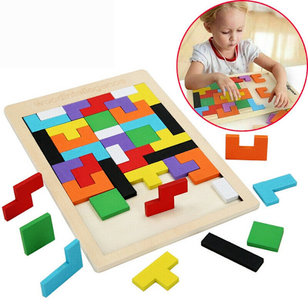 IQ-pussel Spel / Leksak för Barn - Träleksak Multicolor multifärg