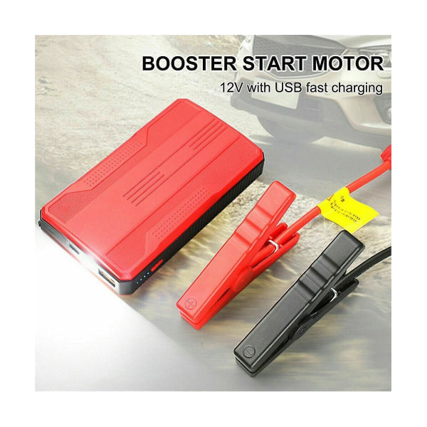 Red Car Jump Booster Batteriladdare Utrustning Bil Power Bank Bil Emergency Power Bil Emergency Pow