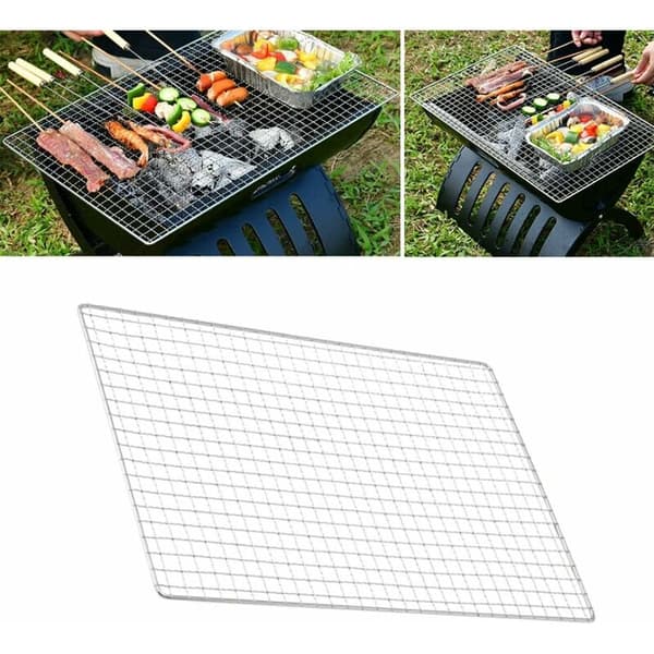(48x30 cm) BBQ Grill i rustfrit stål, udendørs grilltilbehør - XF14-