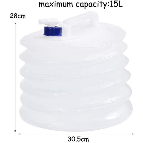 Sammenleggbar vanntank, 15L bærbar sammenleggbar vannbærer + kran