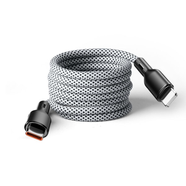 MagnoLoop – Smart Magnetisk Laddekabel Hvit White USB-C - Lightning