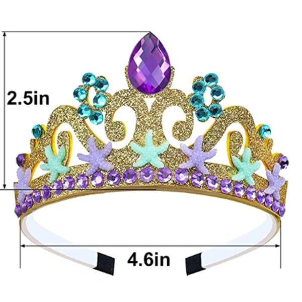 2 stk Princess Tiaras for Girls, Butterfly Crystal Tiara Pearl