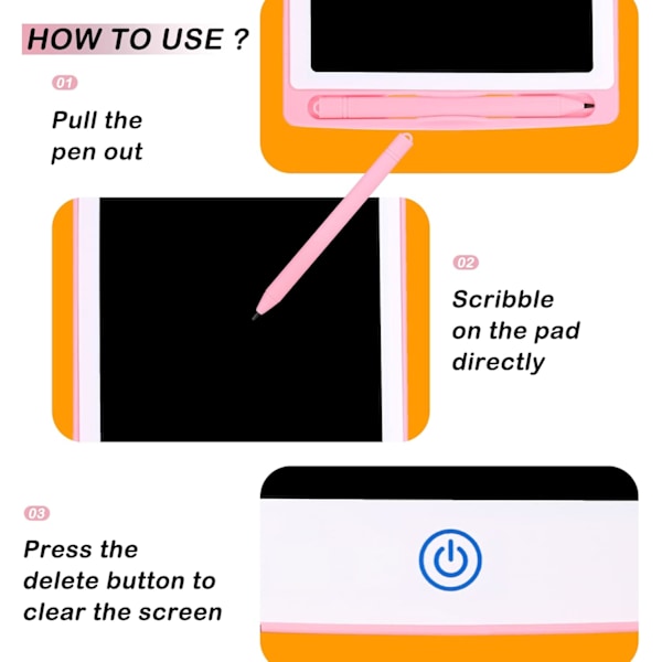 12 tommer farverig LCD-skriveplade til børn og voksne Velegnet