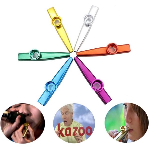 Musikkinstrument, metallkazus og 6 forskjellige farger for barngitarr, ukulele, fiol, pianoklaviatur