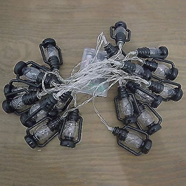 Fairy Lights Antiikki Lyhty Led String Light 3m 20 LED Kannettava Akkukäyttöinen Juhlavalo Halloween/Joulu DIY Juhlatarvikkeita Sisustus