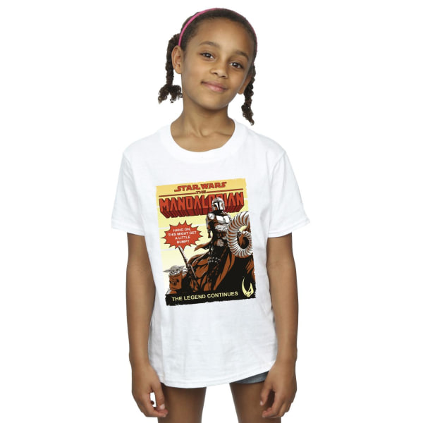 Star Wars The Mandalorian Girls Bumpy Ride T-shirt i bomull 5-6 Y Vit 5-6 år