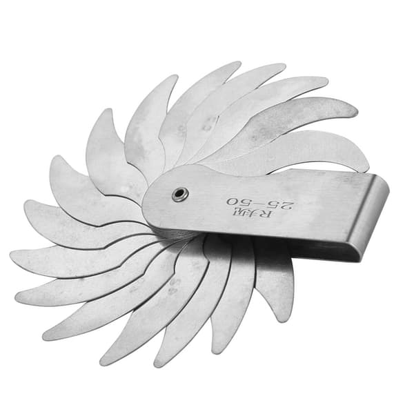 Stainless Steel External Internal Concave Convex Radius Gauge R25-50MM Measuring Tool-FF-