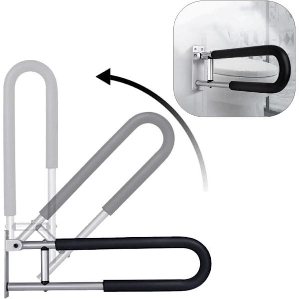 60 cm Kääntyvä Tukikaide, Seinään Asennettava WC-turvatuki Vammaisille Vanhuksille Seniorille, Suihkun Kylpyhuonetarvikkeet-XF4-