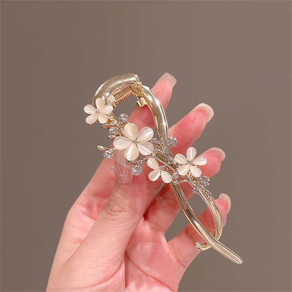 Hårklemme Fransk Perle Rhinestone Twist Banan Hårklemme Dame Hårtilbehør #14