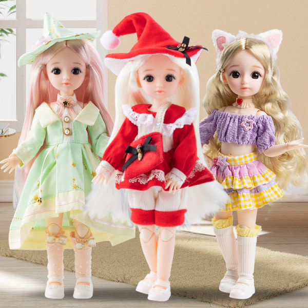 3 sett prinsessekjoler 30cm dukke motekjole nye klær skifte
