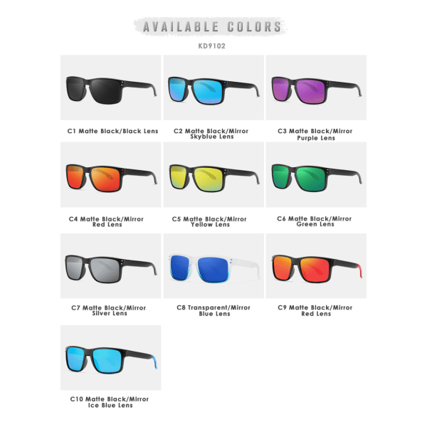Polariserte sportssolbriller med høy beskyttelse Menn Kvinner Kjører Løping Fiske Sykling UV400 Beskyttelse Solbriller #9