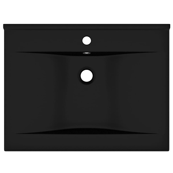 vidaXL Luksuriøs servant med kranhull matt svart 60x46 cm keramikk-XF3-