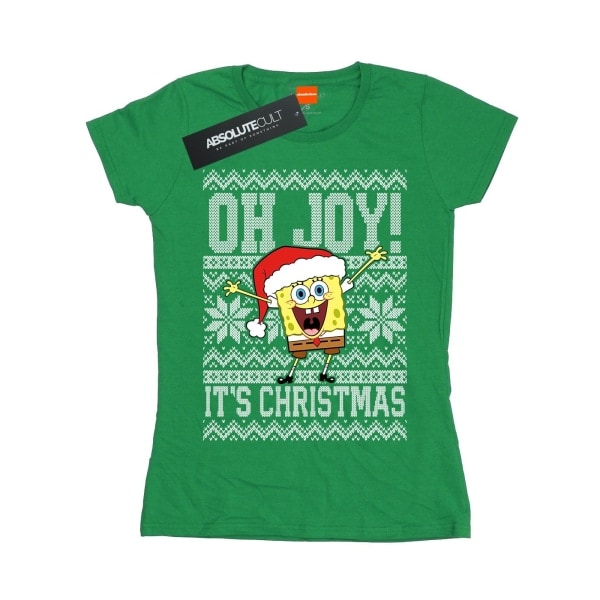 Svampbob Fyrkant Damer/Damer Oh Joy! Christmas Cotton T- Irish Green M