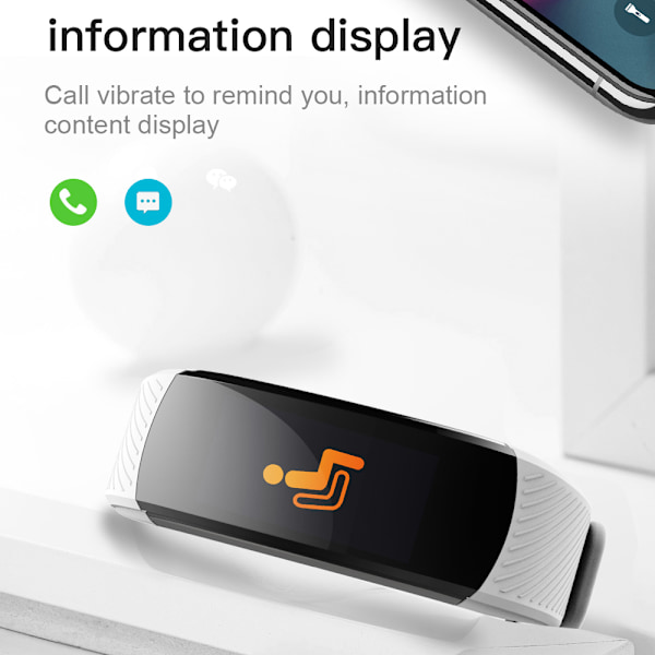 INF Aktivitetsarmband med pulsmätning, sömnmonitor, stegräknare IP67 Sort 0.96